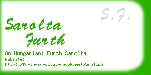 sarolta furth business card